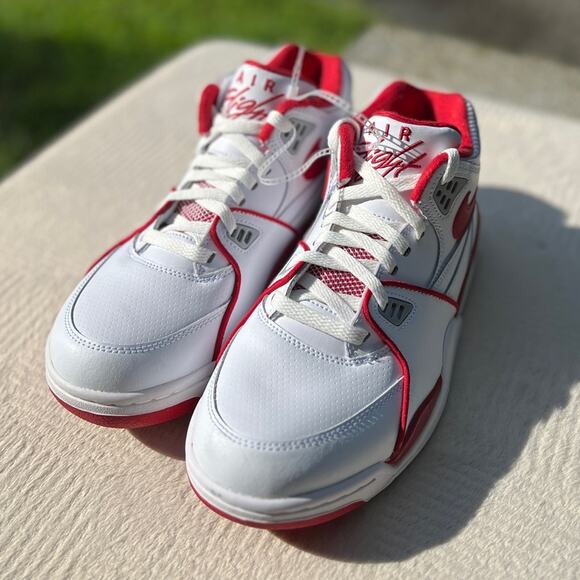 NEW Size 7Y Womens Size 8.5 Nike White & Red Air Flight 89 Big Kids Sneakers - Picture 3 of 8